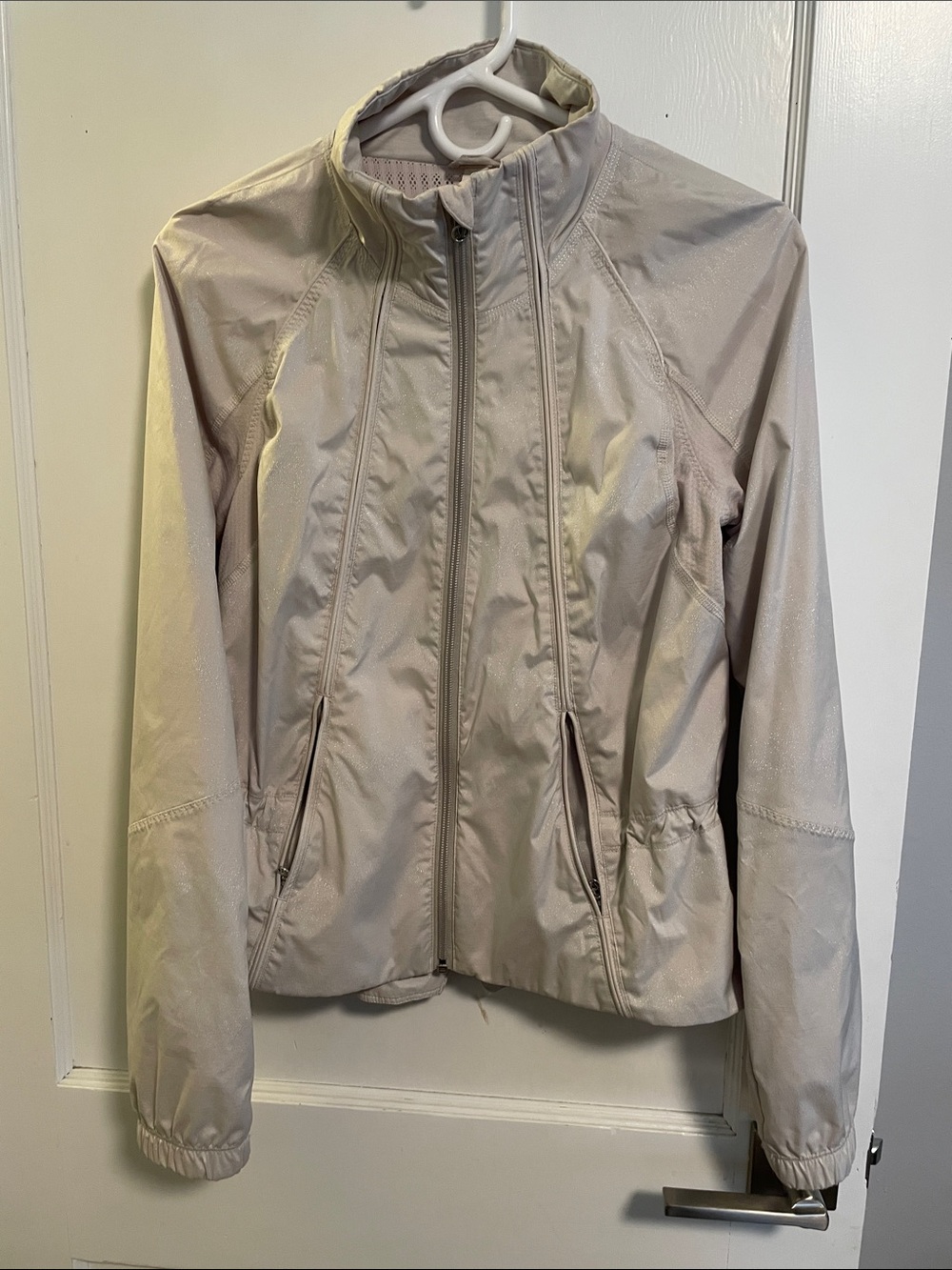 Lululemon Run: Travel to Track Metallic Taupe  Zip-Front Lightweight Jacket